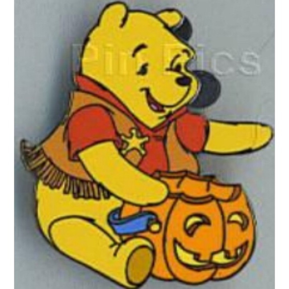 Disney Pin Halloween Pooh Cowboy Costume Jack-o-lantern Pumpkin LE 2400 37752 DL